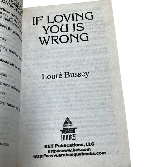 If Loving You Is Wrong By Louré Bussey 2003 Paperback Romance Drama BET Books - Picture 5 of 14